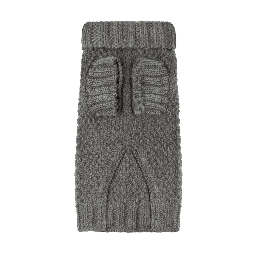 GREY REAL WOOL DOG JUMPER HAND KNITTED  BY LUXURY BRITISH HERITAGE BRAND LISH