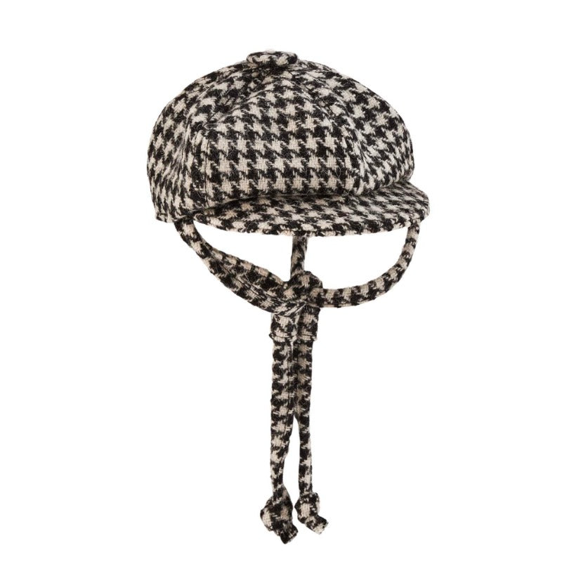 monochrome harris tweed designer dog hat by LISH luxury designer petwear