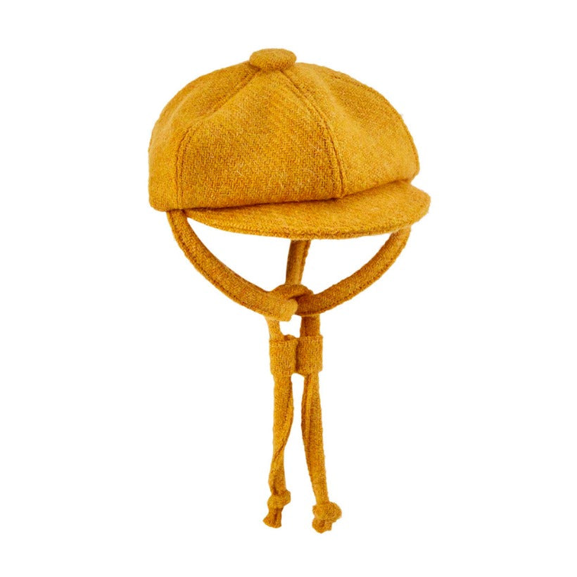 Bardsey Yellow Harris Tweed Baker Boy Dog Hat