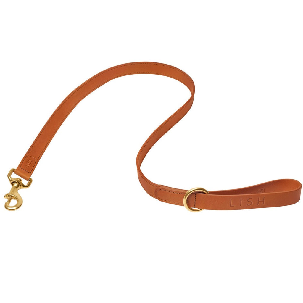 CAMEL BROWN LUXURY DESIGNER DOG LEAD AND DOG LEASH FROM ECO LEATHER AND MADE IN UK