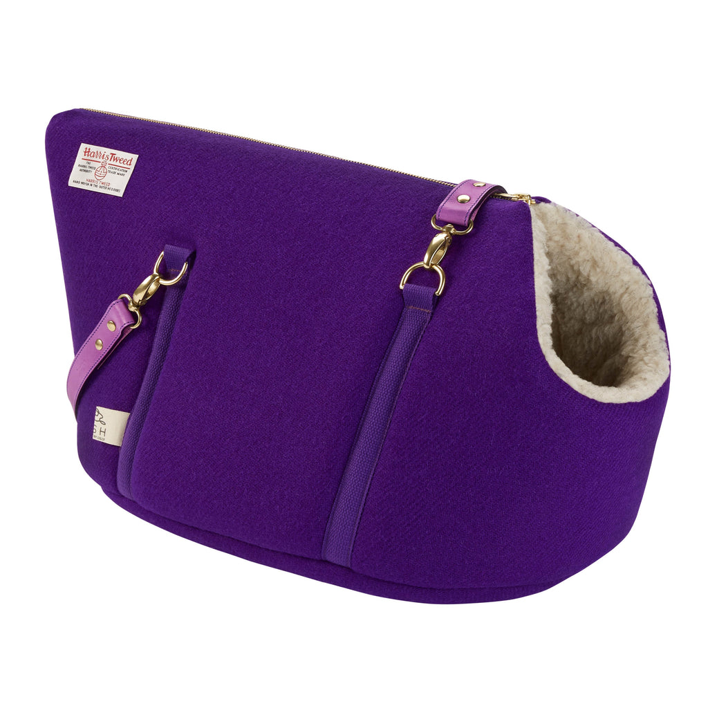 Ada Violet Harris Tweed Luxury Pet Carrier - LISH Dog Luxury Fashion and Accessories