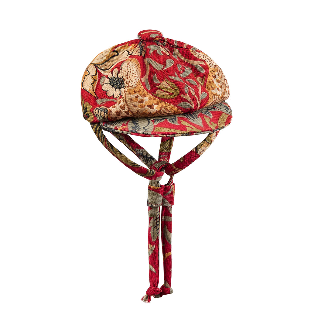 Morris & Co Strawberry Thief print dog hat by British luxury petwear brand LISH London