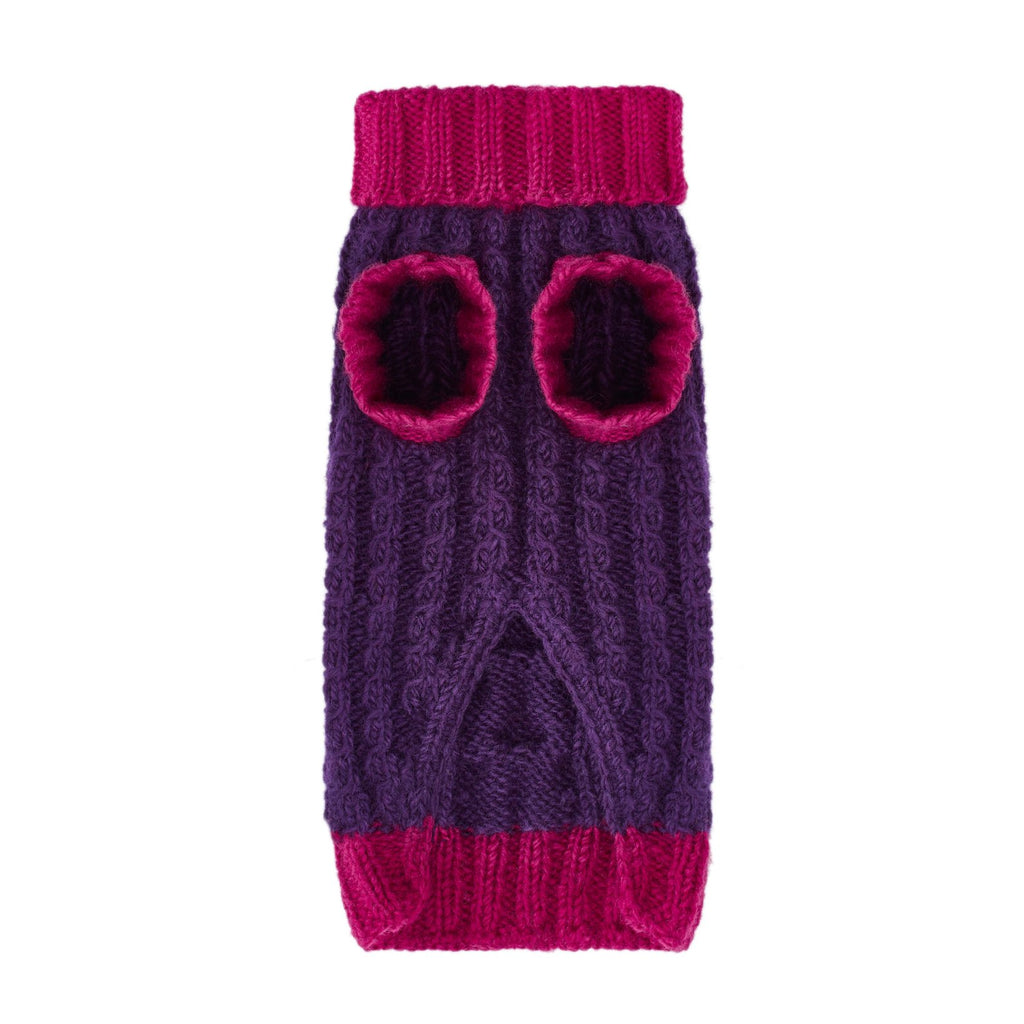 Wilmot Fuchsia Pink Cable Designer Dog Jumper - LISH Dog Luxury Fashion and Accessories
