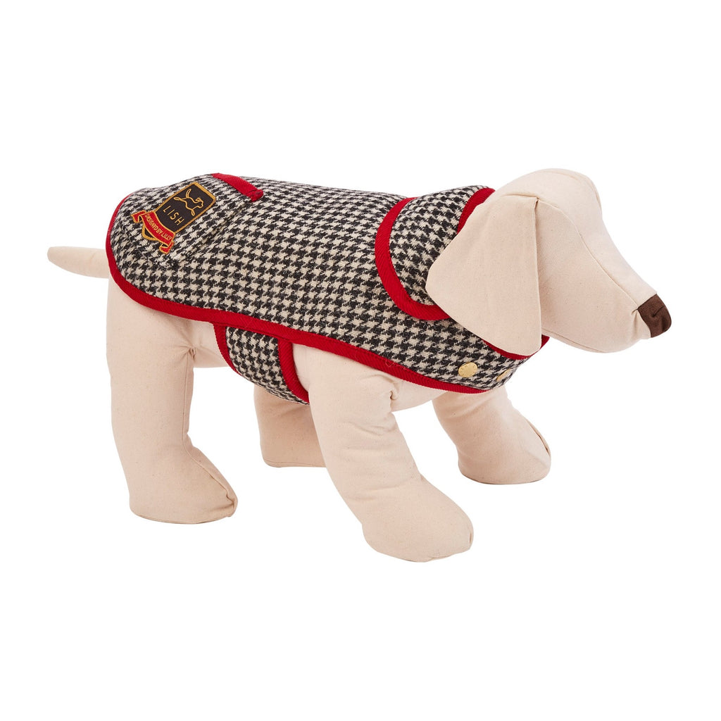 Sidney monochrome harris tweed luxury dog coat by LISH London designer petwear