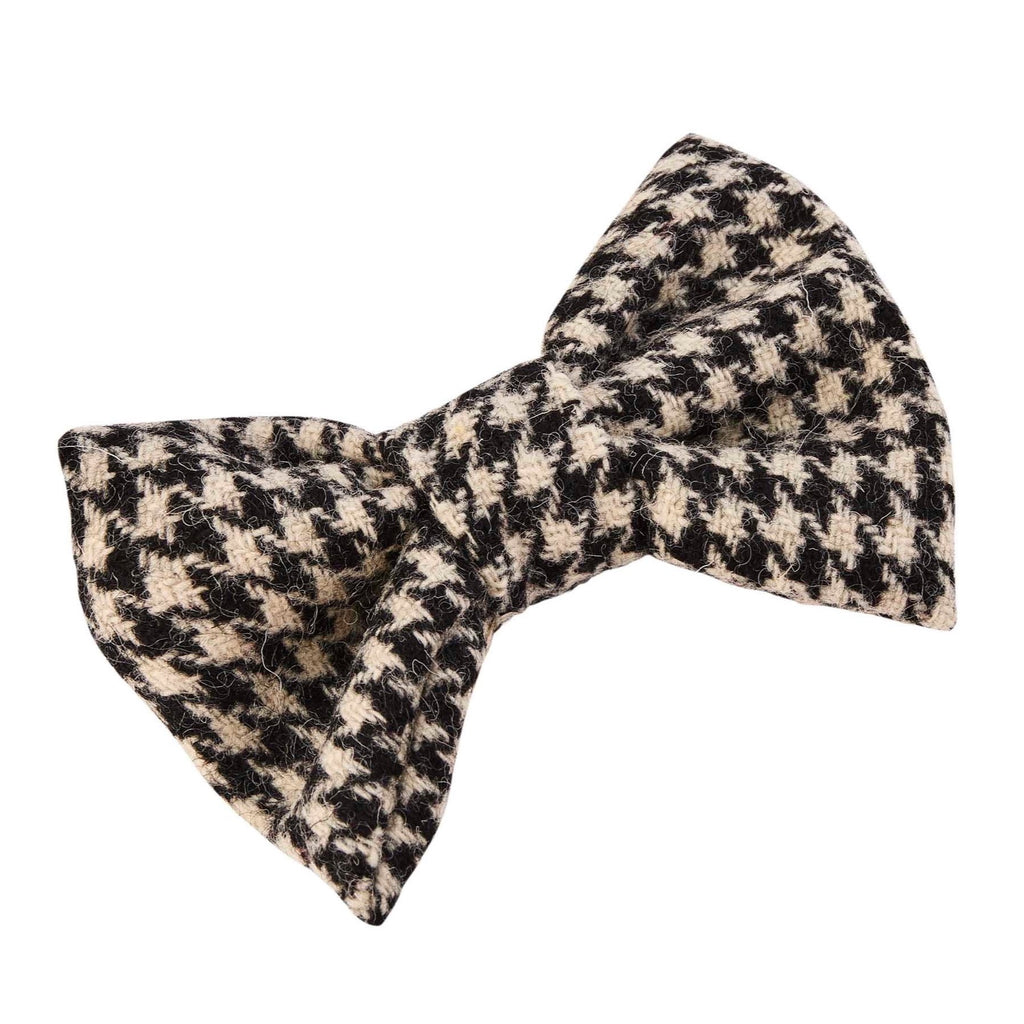 Designer dog bow tie monochrome harris tweed by LISH luxury petwear